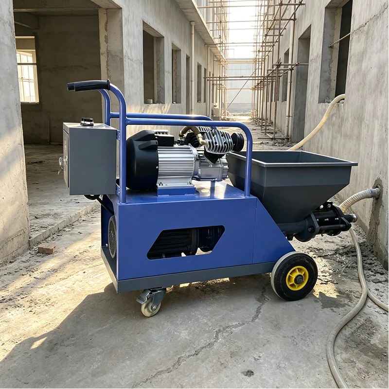 Compact Mortar Spray Pump Machine for Cement Plaster Rendering Interior Wall Coating and Building Construction