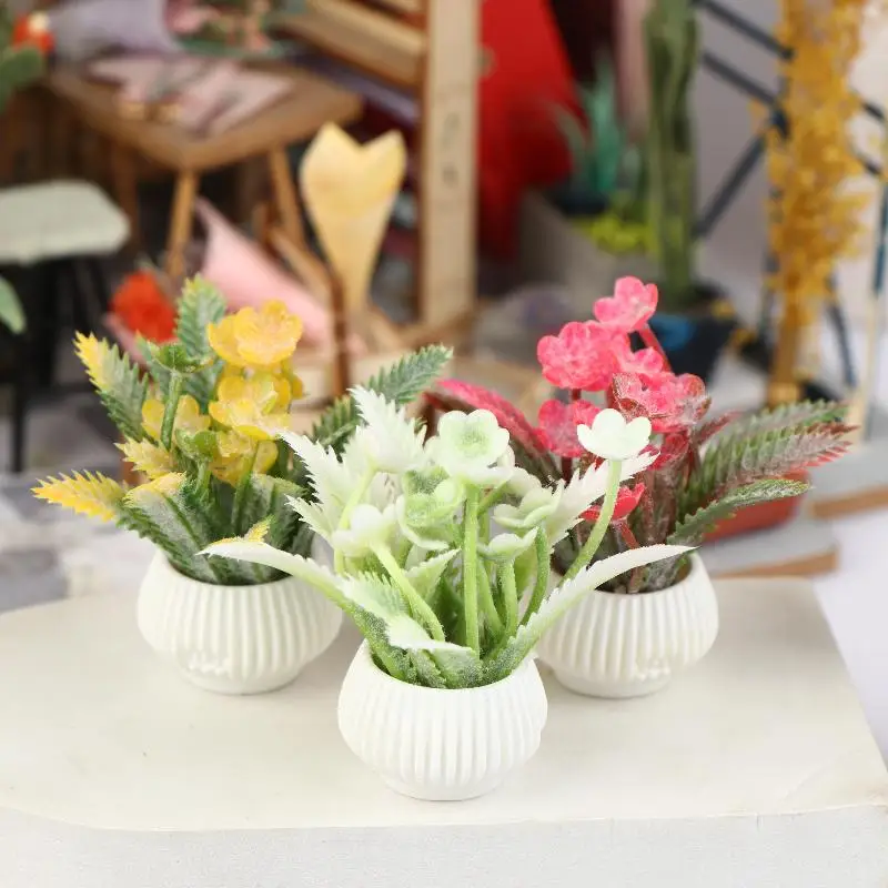 1/12 Dollhouse Simulation Potted Plants Model Dollhouse Home Decoration Micro Landscape Plants Ornaments Dolls House Accessories