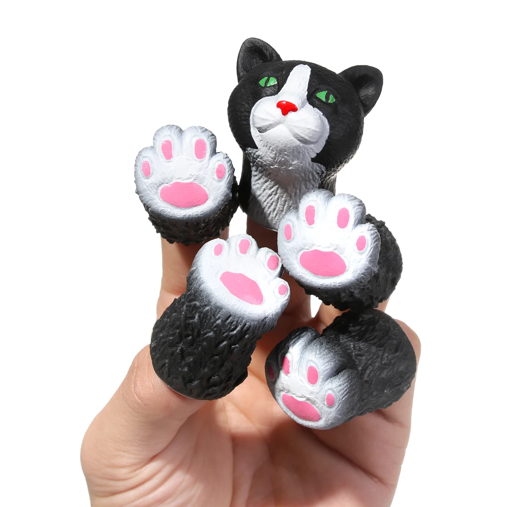 Cat Animal Squirrel random combination Finger Dolls Hand Puppet Props