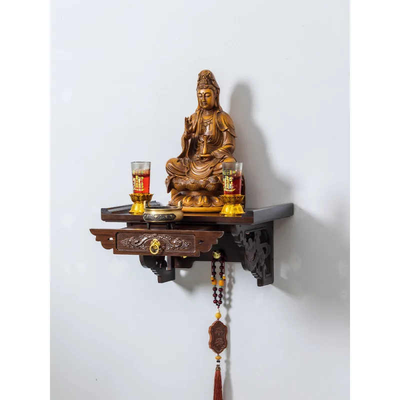 DSA new Chinese-style God of Wealth cabinet on the wall Bodhisattva shrine wall-mounted Guanyin Buddhist cabinet Guan  small