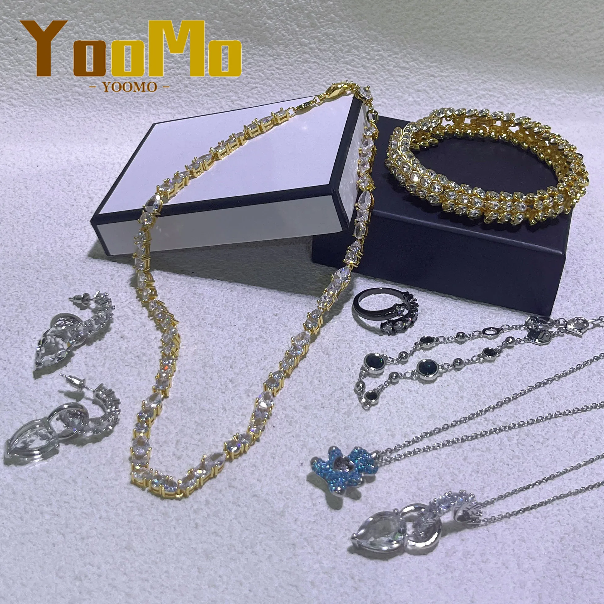 

2026 New Trend Original Fine Jewelry Sets Necklace Bracelet Earring Luxury Gold Silver Crystal Luxury for Women Anniversary Gift