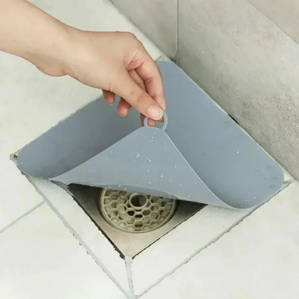 2pcs Silicone Floor Drain Deodorant Cover Bathroom Deodorant Insect-proof Seal Household Sewer Pipe Sink Antismell Floor Cover