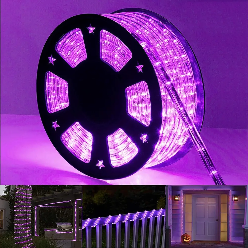 Festival Lantern, Purple Halloween Tube Lights, 8 Modes Connectable Indoor Outdoor Clear Tube Decorative, Festival Lantern