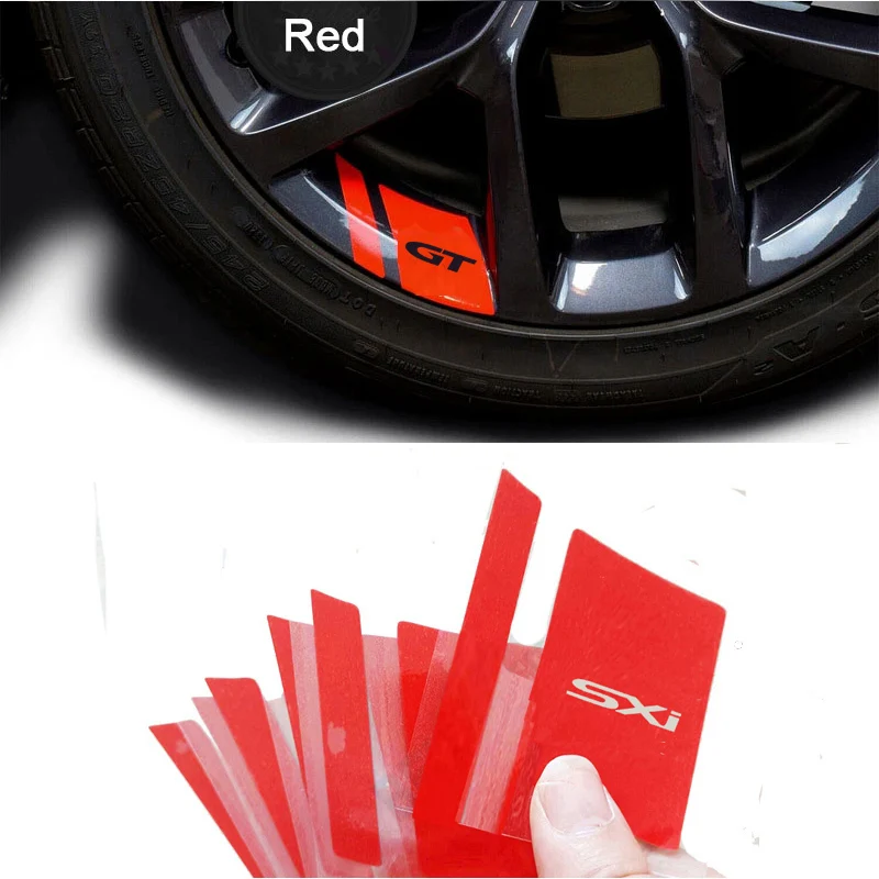 

6Pcs Reflective Car Wheel Rim Vinyl Stickers Decals For Opel GT GSI SXI Astra Insignia Corsa D B E Mokka Vectra Meriva