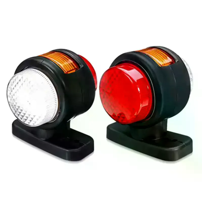 

2 шт. светодиодных боковых габаритных фонарей для грузовиков и прицепов, 12В/24В, двусторонние, красно-желтые, указатели поворота для грузовых автомобилей