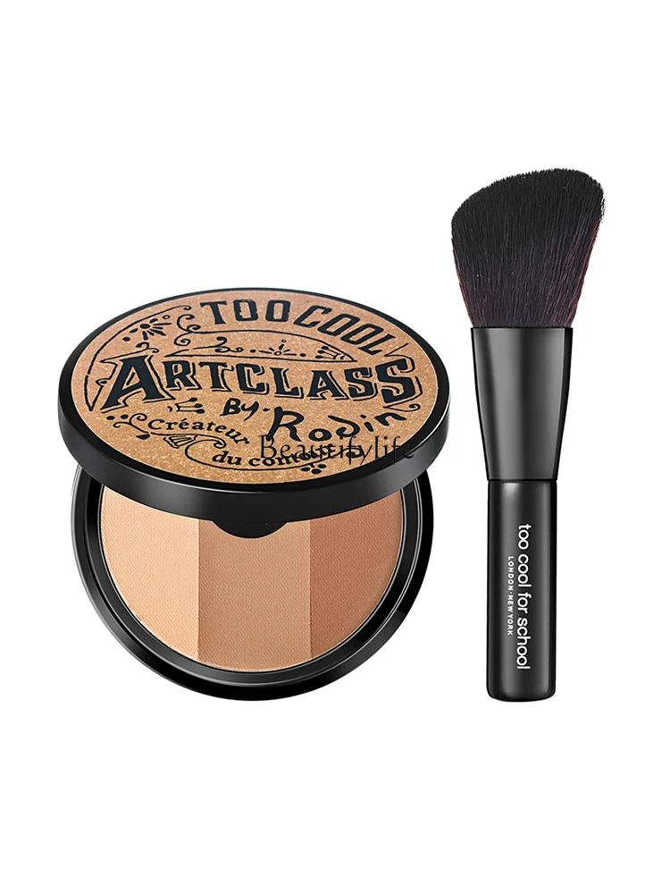 Three-Color Shading Powder Highlight Shadow Nose Shadow Integrated Contour Compact Natural Three-Dimensional