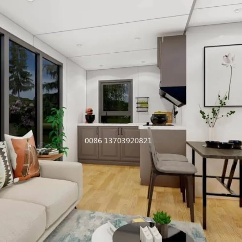 Modern Design 3 Bedroom Prefab Tiny House for Adults with 1 Kitchen for Container Home