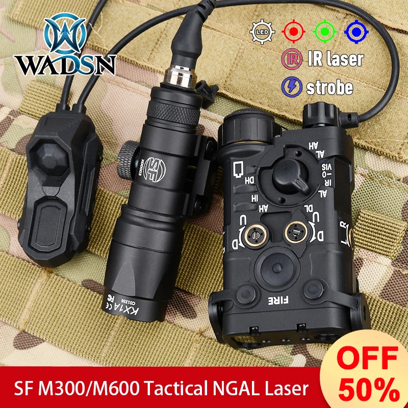 

Tactical SF M300A/M600C Flashlight Metal Edition NGAL Red Green Blue Indicator Weapon Scout Flashlight Aiming Tool 20mm Track