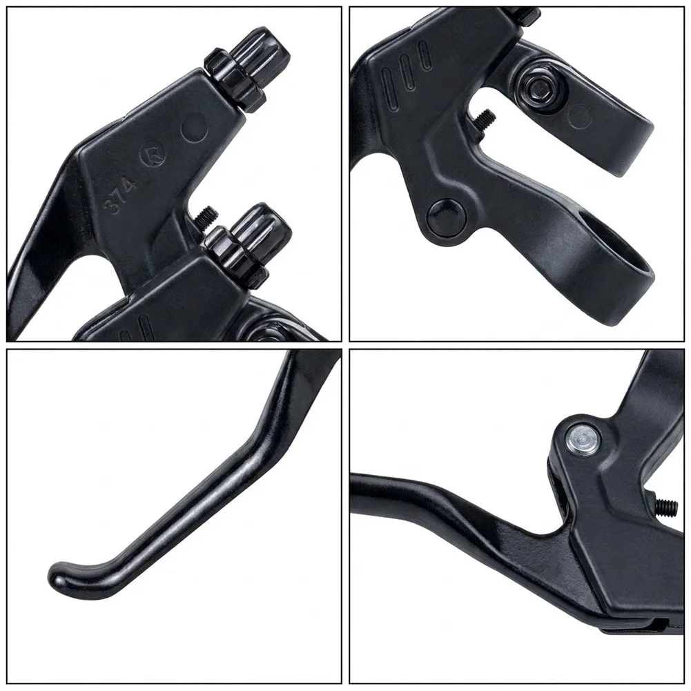 Aluminum Brake Lever for Mountain Bikes with Adjustable Handle Distance Extended Grip and Reliable Cable Fixation