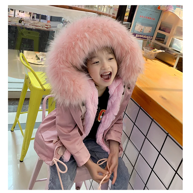 Parkas Baby Children Clothing Girls Detachable Coat Furs Winter Versatile 2023 Boys Cotton Detachable Soild Autumn Warm