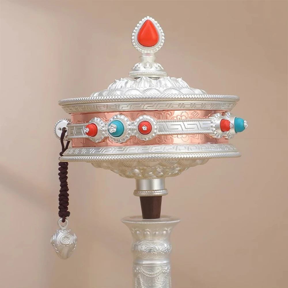 2025 NEW hand cranked prayer wheel, Handheld six-character Mantra drum, , Alloy Prayer Wheel, Home decor craftwork ornaments