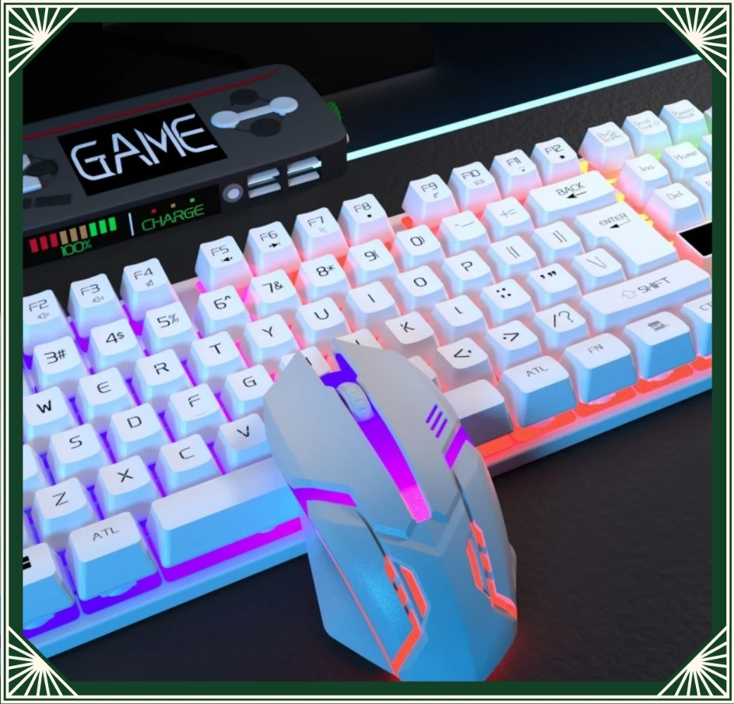 For Redragon Wired Mechanical Feel Keyboard Mouse Combo USB Backlit Gaming Kit Universal For Laptop Desktop PC Computer(008)