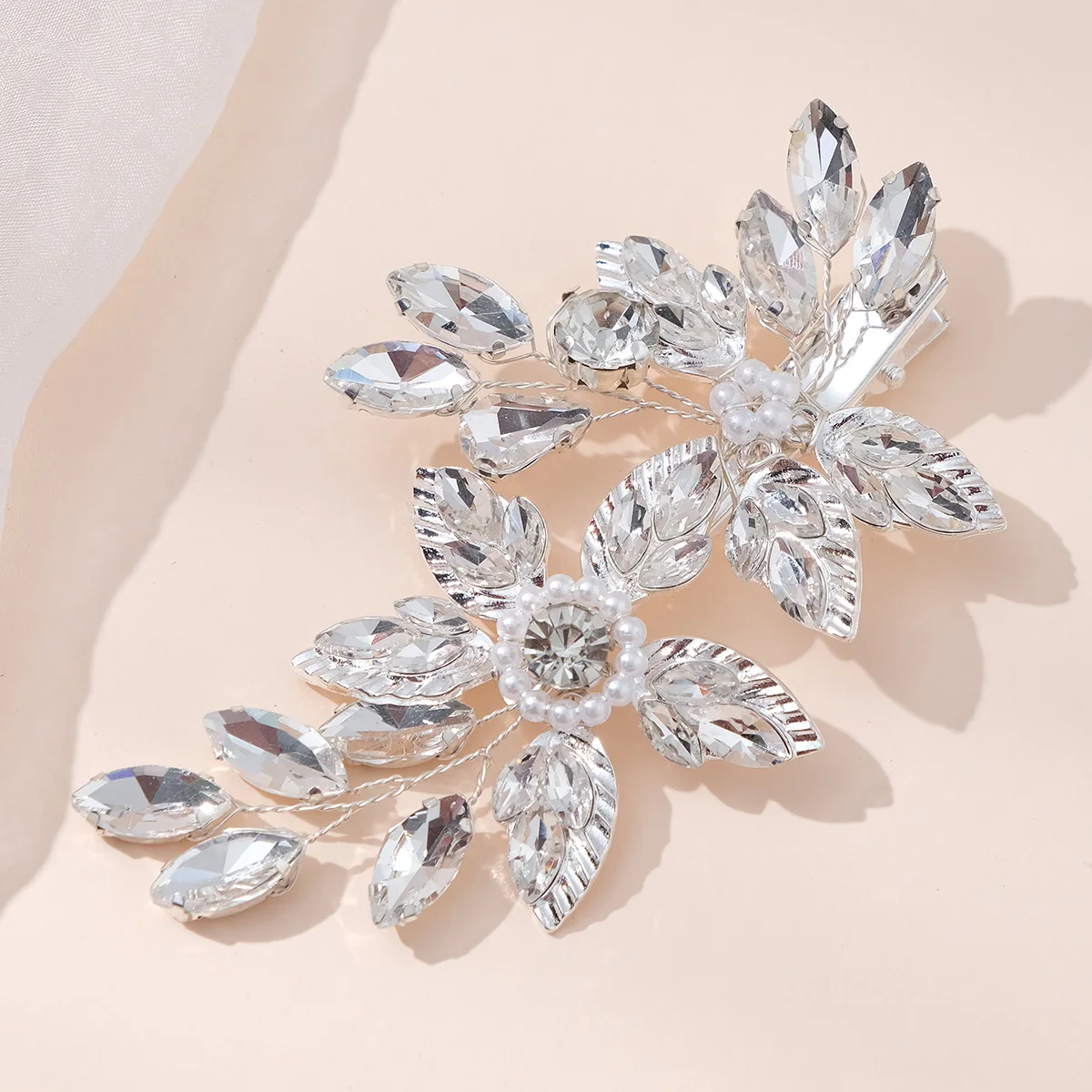 Fashion Pearls Wedding Hair Jewelry Access Alloy Art Elegant Bride Crystal Hairpin Wedding Party Jewelry Beauty Hair Accessories image 5