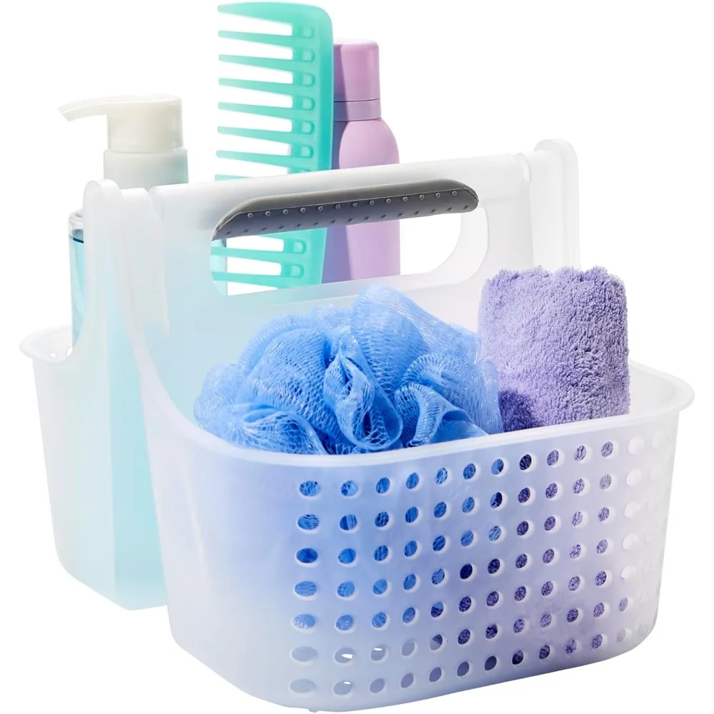 

Душевая сумка с 2 отделениями и мягкой ручкой для организации ванной комнаты, пластиковое ведро для хранения душа, маленькое, морозовое