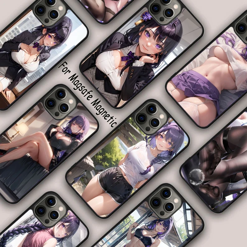 

Genshin Raiden Shogun Sexy Magnetic Phone Case For APPLE iPhone 17 Air 16 14 13 12 Pro Max 15 Plus Wireless Charge MagSafe Cover