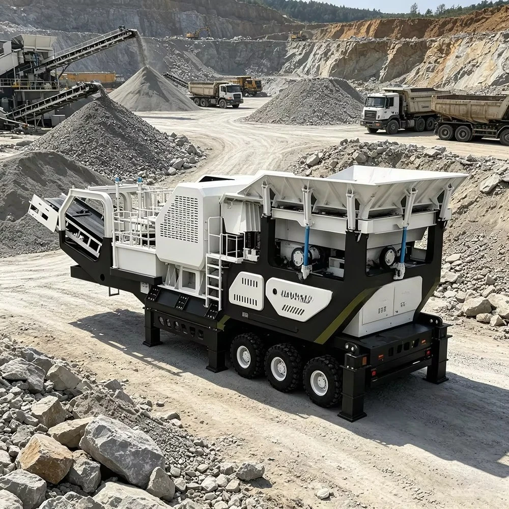 Wheeled Mobile Jaw Crusher Portable Crushing Station With Automatic Quantitative Lubrication System