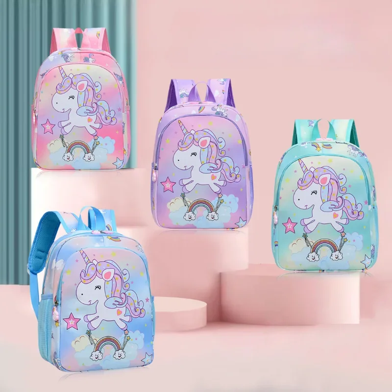 Mochilas de unicornio para niña y niño, morral escolar para Madre y niño