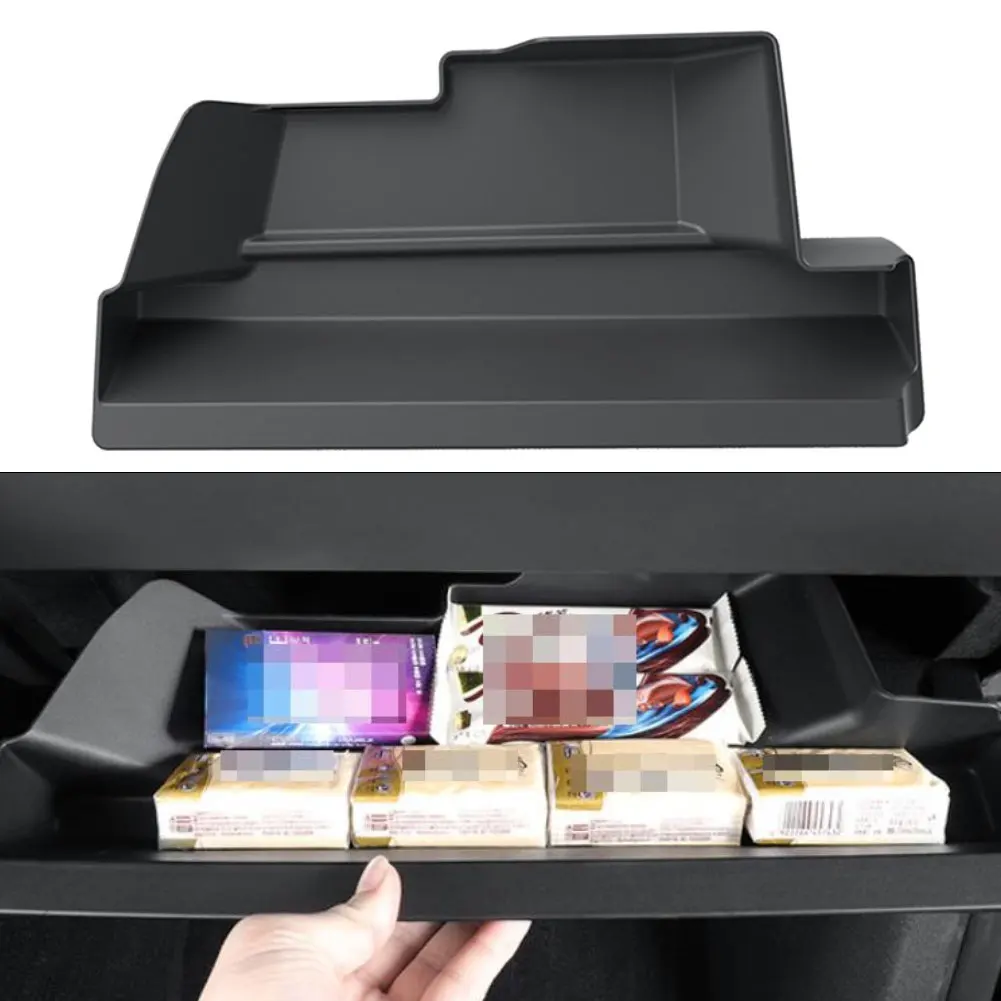 

Car Glove Box Tray Pallet Case Organizer Accessories For Tesla For Model Y Accessories 2025 Juniper Glovebox Container Black