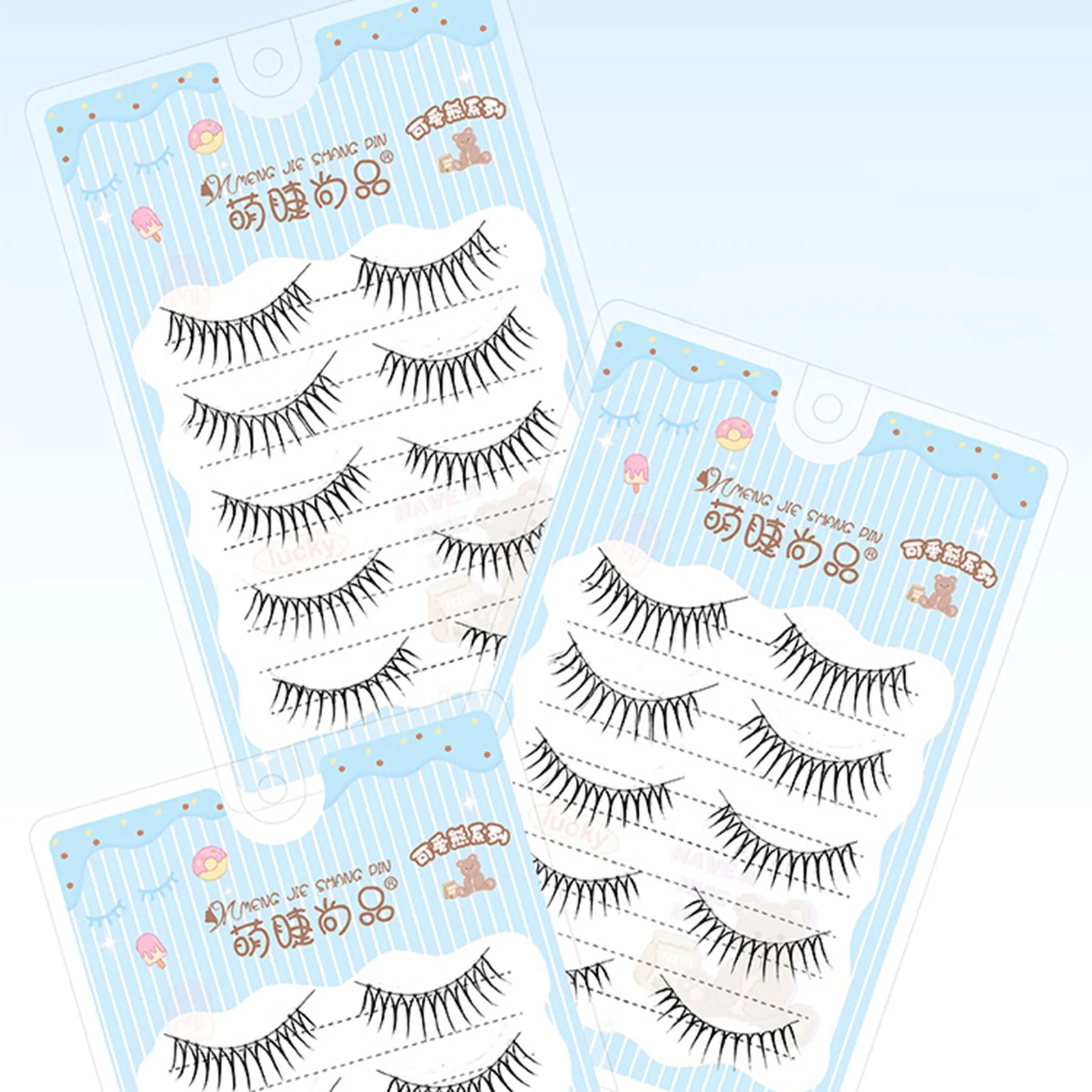 Ciglia finte stile coreano Ciglia dall'aspetto naturale Materiale in fibra morbida e strisce di arricciatura C per l'uso quotidiano Ciglia da salone fai-da-te