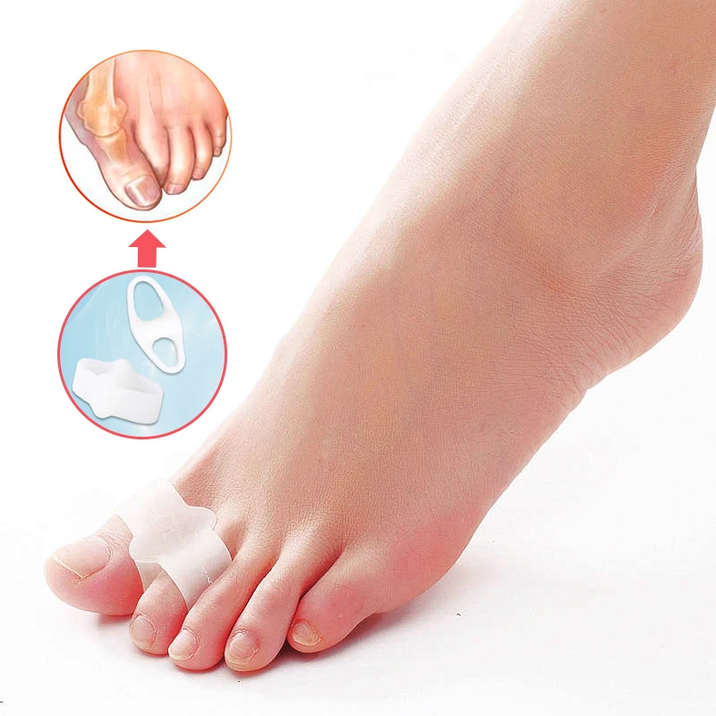 Toe Corrector for Hallux Valgus Gel Foot Care Toe Separator Little Finger Protector Bunion Straightener Silicone Insert Shoe Pad