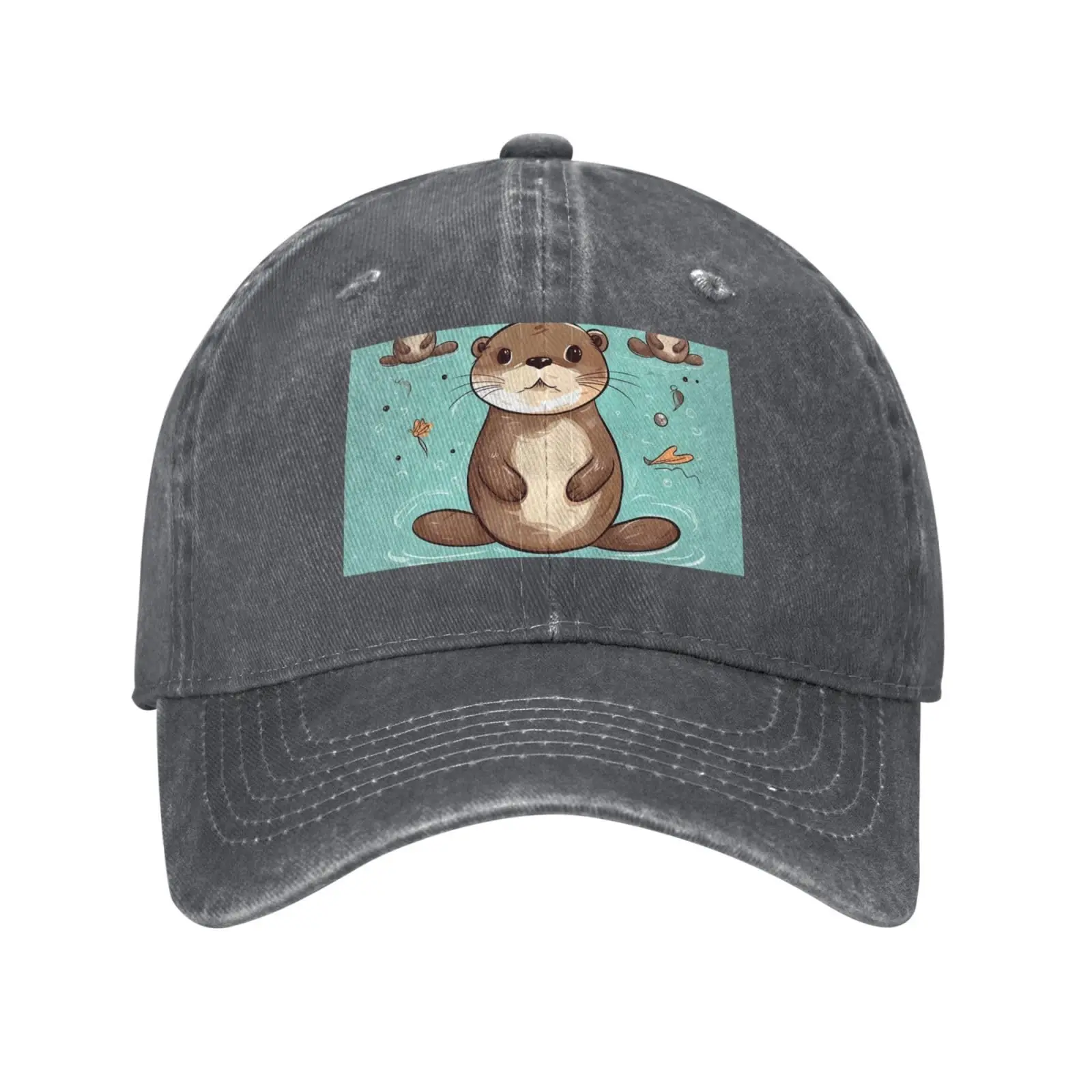 

Cartoon Cute Otter Baseball Cap Golf Dad Hat for Men Women Denim Hat Washed Cotton Fashion Cap Unisex Adjustable Sports Outdoor