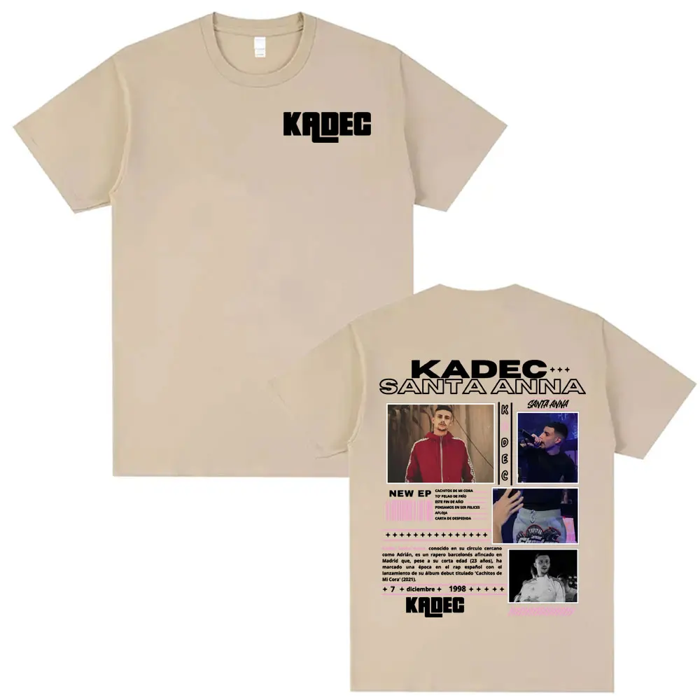 Rapper Kadec Santa Anna 2025 Tour T Shirt Men Women High Quality Casual Oversized T-shirts Vintage 100% Cotton Crewneck T-shirt