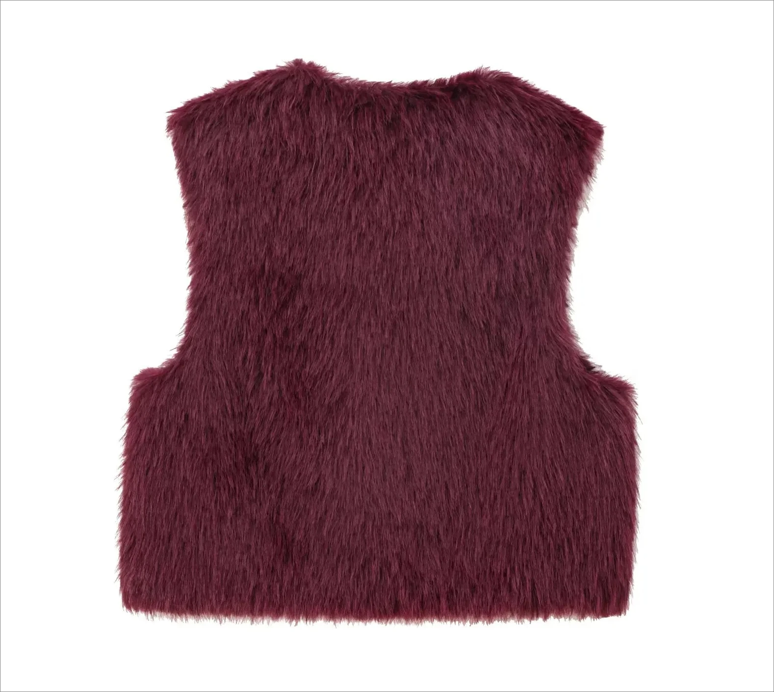 2025 outono novas roupas femininas efeito de pele artificial sem mangas em torno do pescoço curto colete topo