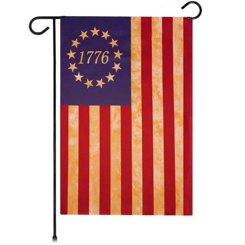 Betsy Ross 1776 Tea Stained Garden Flag Printed 12x18IN Double Sided Blockout UUI GGX