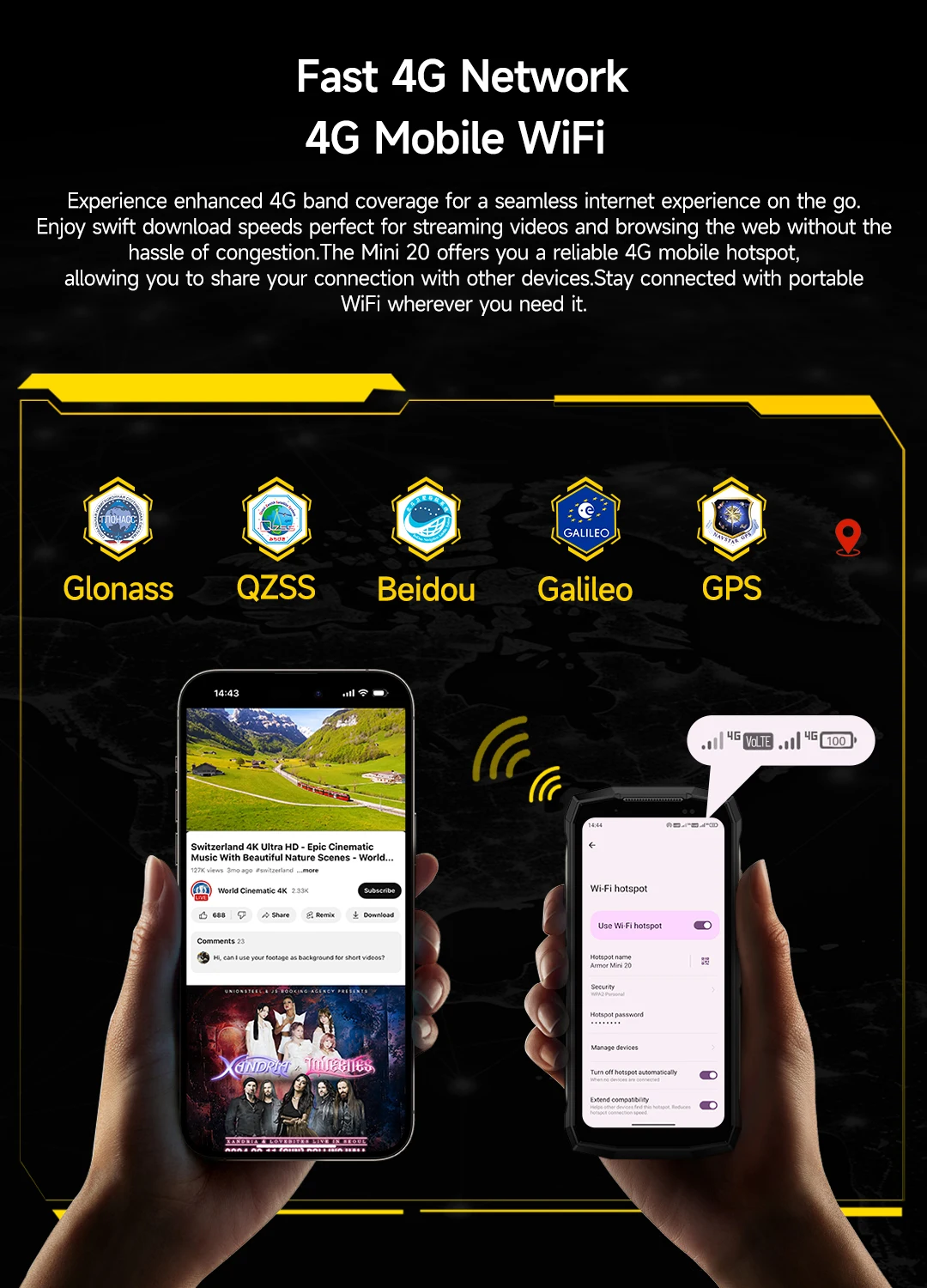 Ulefone Armor Mini 20 4G 4.7" Rugged Phone 64MP Night Camera Android 14 Smartphone 6200mAh Mobile Phone NFC 16GB+256GB 33W G99