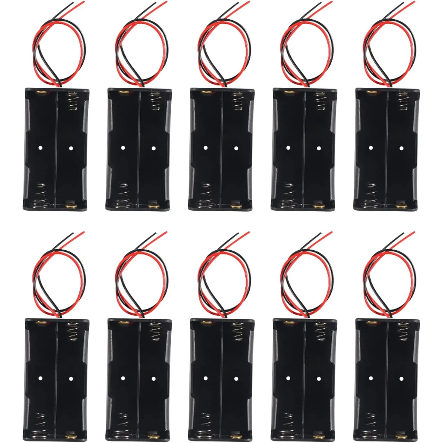 10pcs 18650 Battery Holder 2 Slots 3.7V 18650 Battery Holder 18650 Battery Holder with Wires