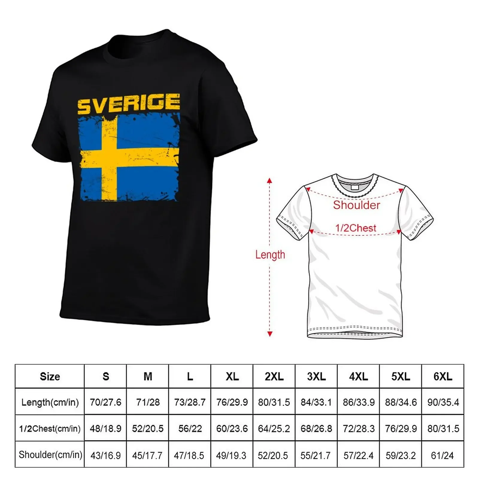 Sweden Sverige flag T-Shirt graphic t shirts Funny t-shirt plain fruit of the loom mens t shirts