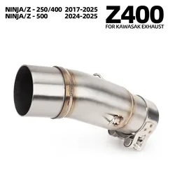 For Kawasaki Ninja250 Ninja400 Ninja500 Z250 Z400 Z500 2017-2025 Motorcycle Exhaust Middle Pipe 51mm Escape Adapter Tube