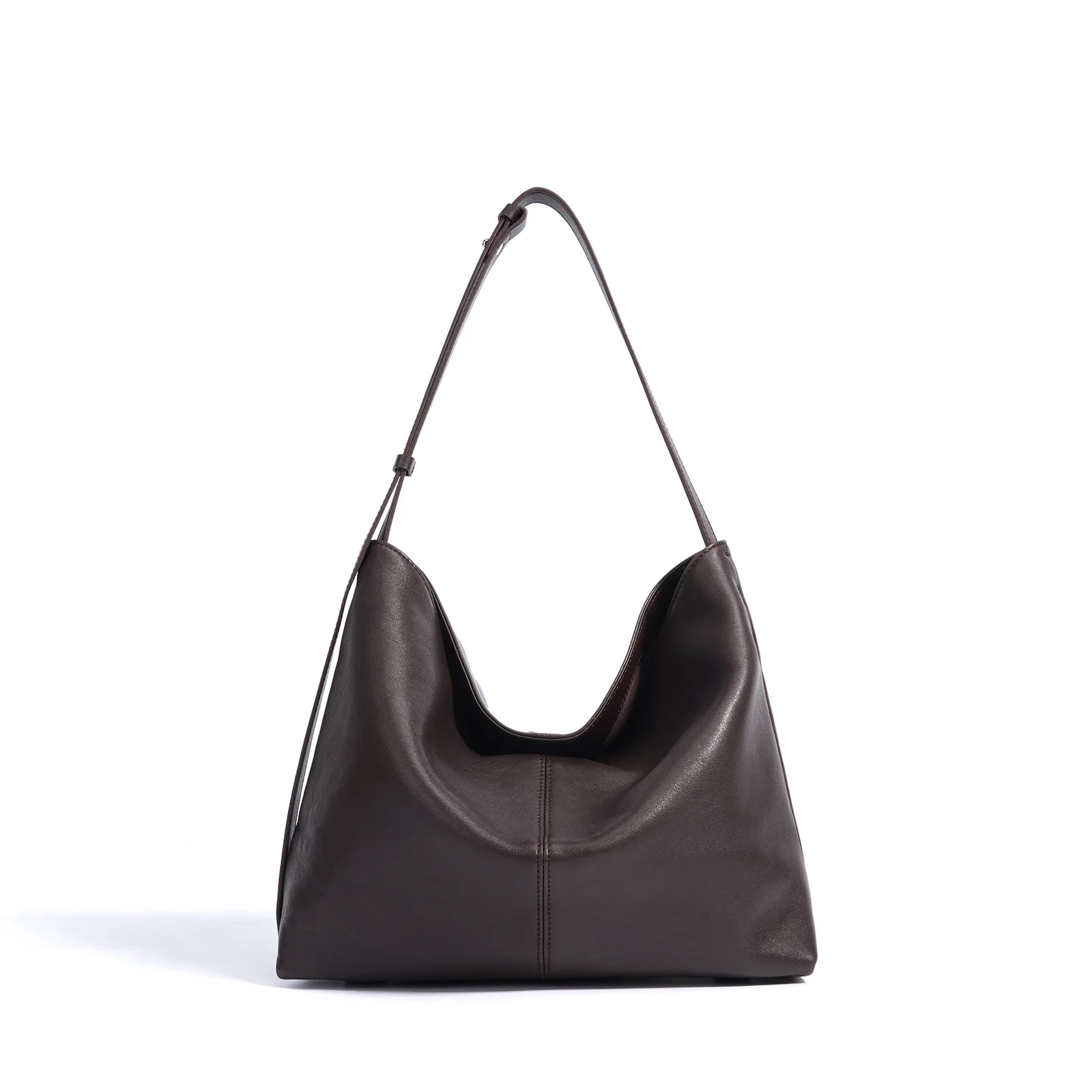 Women Top-Grain Sheepskin Soft Tote Hobo Bag Adjustable Strap 3 Ways Magnetic Snap Crossbody Shoulder Bag For Office Commute