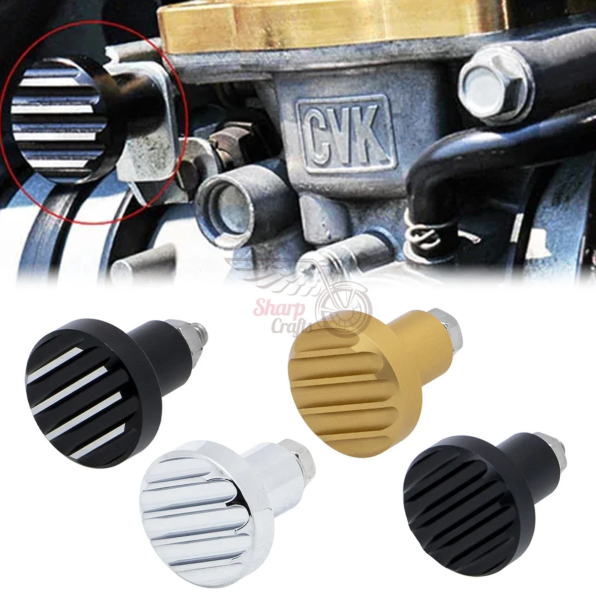 For Triumph Scrambler 08-15 Thruxton 900 Speedmaster Bonneville T 100 SE 2008-2015 Motorcycle Parts Fluted Carburetor Choke Knob