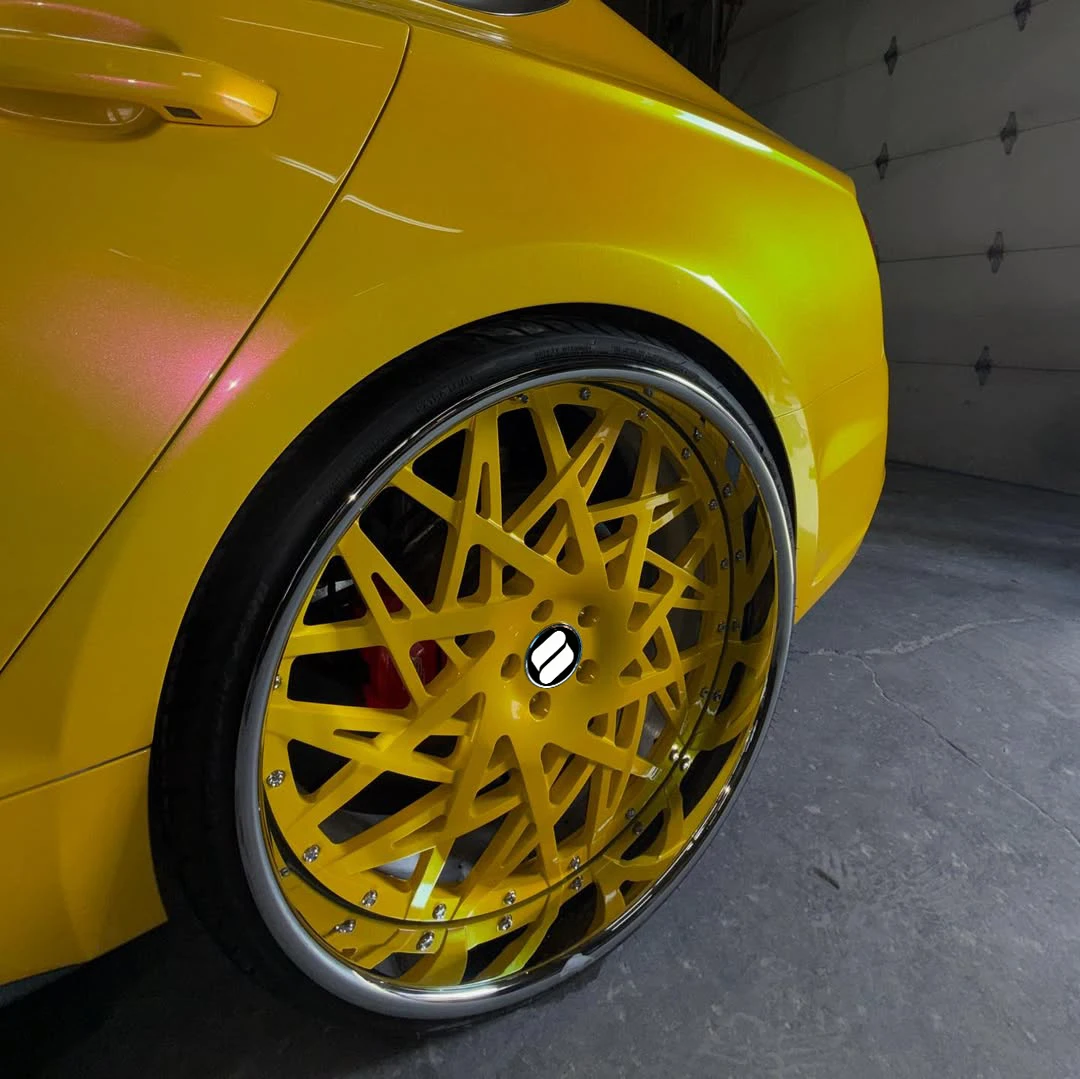 4 Piece SY09006 2Piece Yellow Color 5x114.3 5x130 6x139.7 5x112  Forged Wheel 18 19 20 21 22 Inch Alloy Luxury Car Wheels Rim