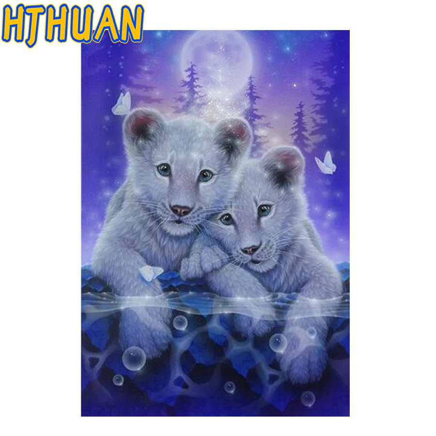 

diamond embroidery Cute little tiger 5D DIY full diamond painting square round drill rhinestone pictures mosaic wall decoration