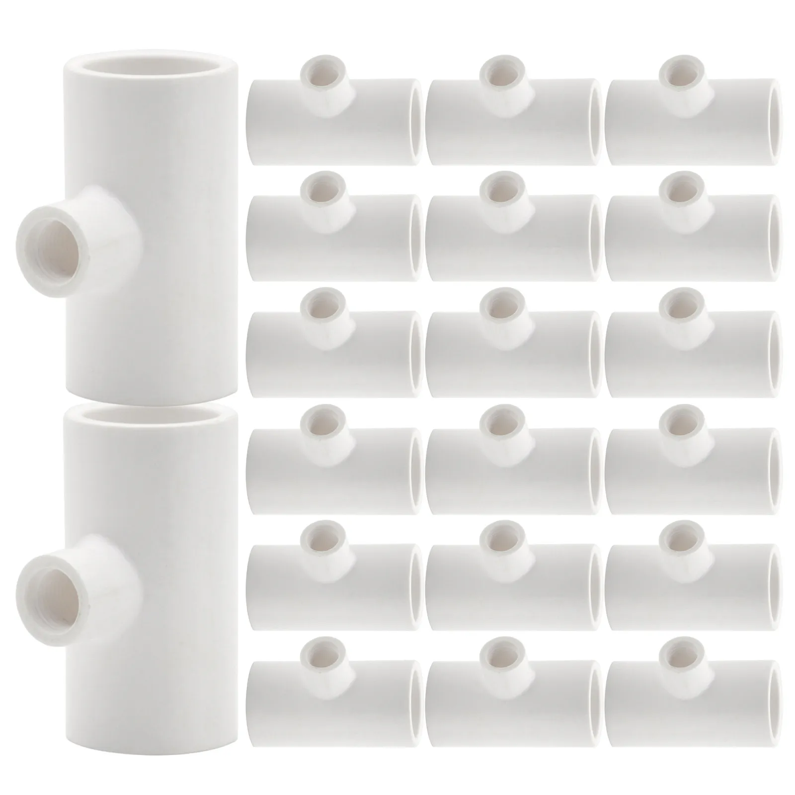 35Pcs Chicken Waterer Tee Fittings PVC Threaded Auto Watering Parts for Poultry Coop Water Dispenser Chicken Waterers