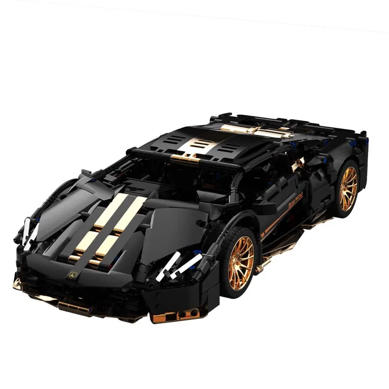 Black Gold LB780S Bull Sports Car 1:14 Tuomu Chinese Moc Boys Assembly Model Building Block Toy Car