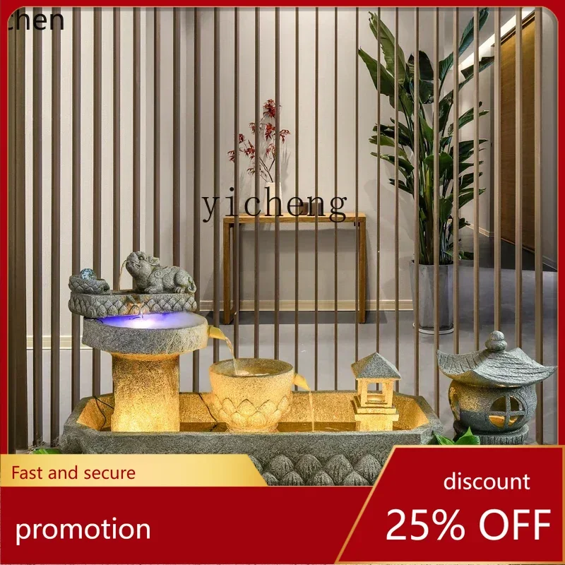 YFY Floor-Standing Rockery Water Flow Ornament for Foyer Garden Courtyard Villa Wealth-Attracting Decorative Landscape Fountain