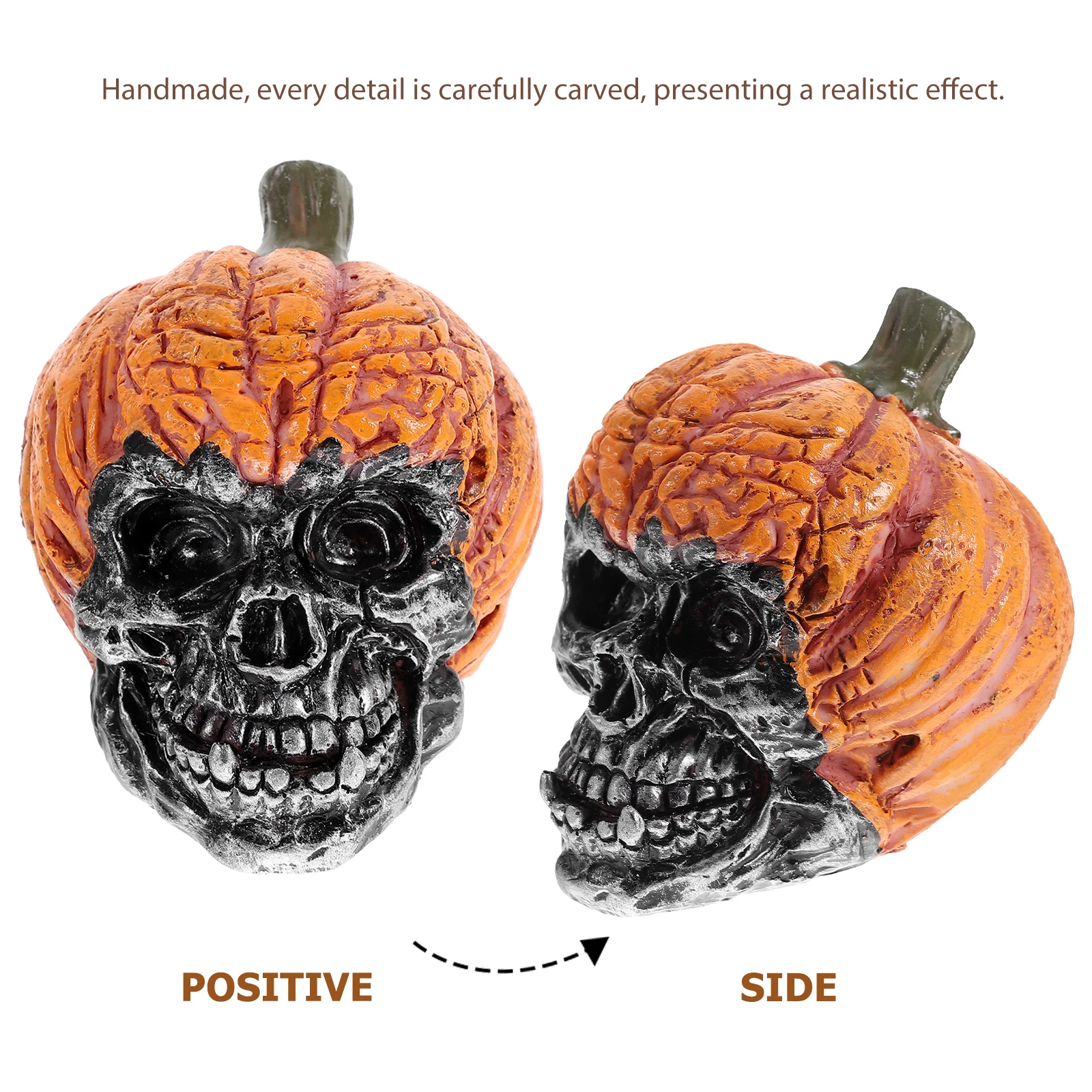 

Pumpkin Decoration Resin Fake Decorations Scary Halloween Props Realistic Haunted House Ornament Mini Plastic Skulls Festival
