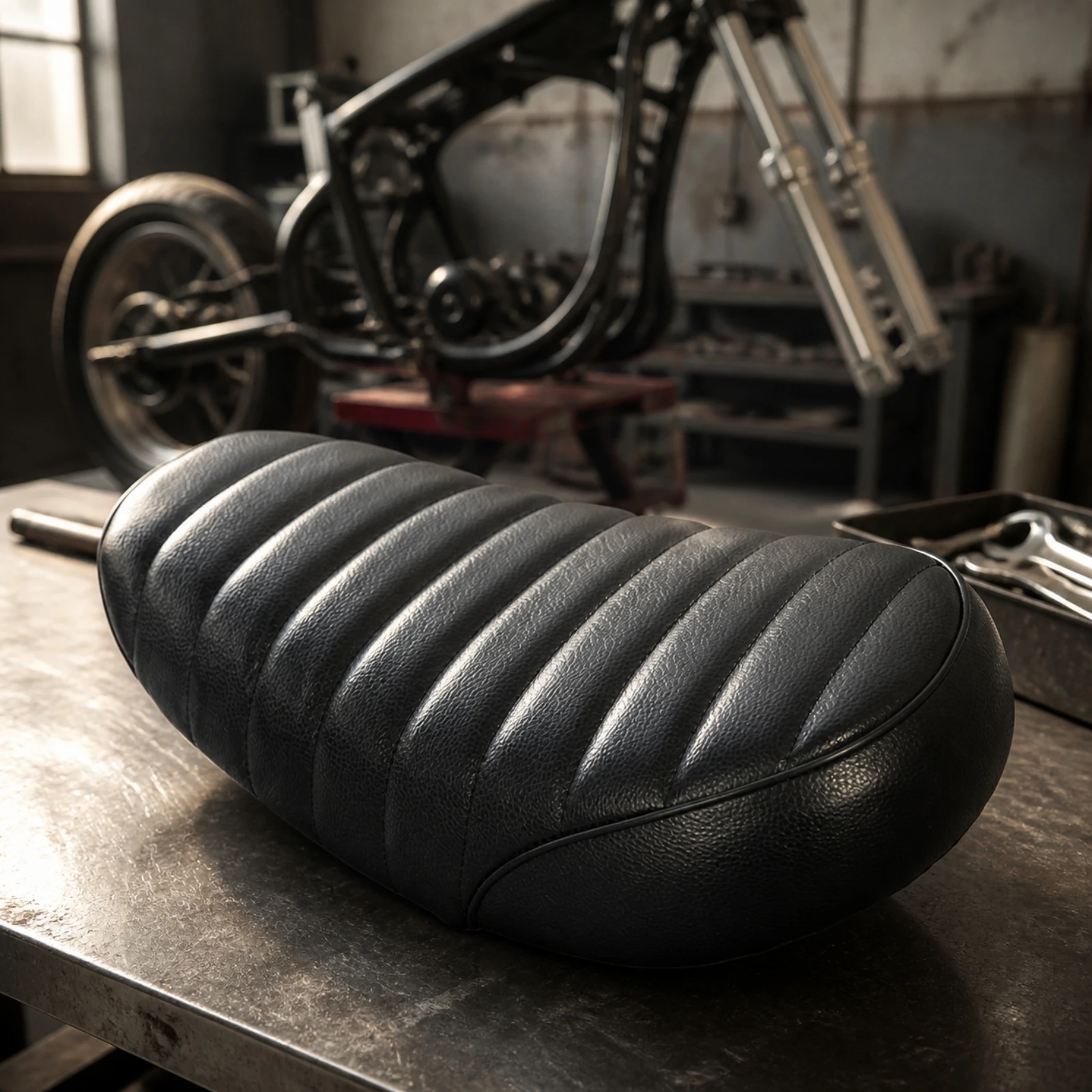 Monkey-Style Motorcycle Seat Pad Shock-Absorbing Thickened PU Motorcycle Seat Cushion All-Weather Sleek