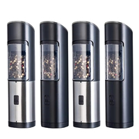 2pcs Kitchen Automatic Grinder Spice Mill Battery Operated Adjustable Coarseness Gravity Electric Salt Pepper Grinder Set