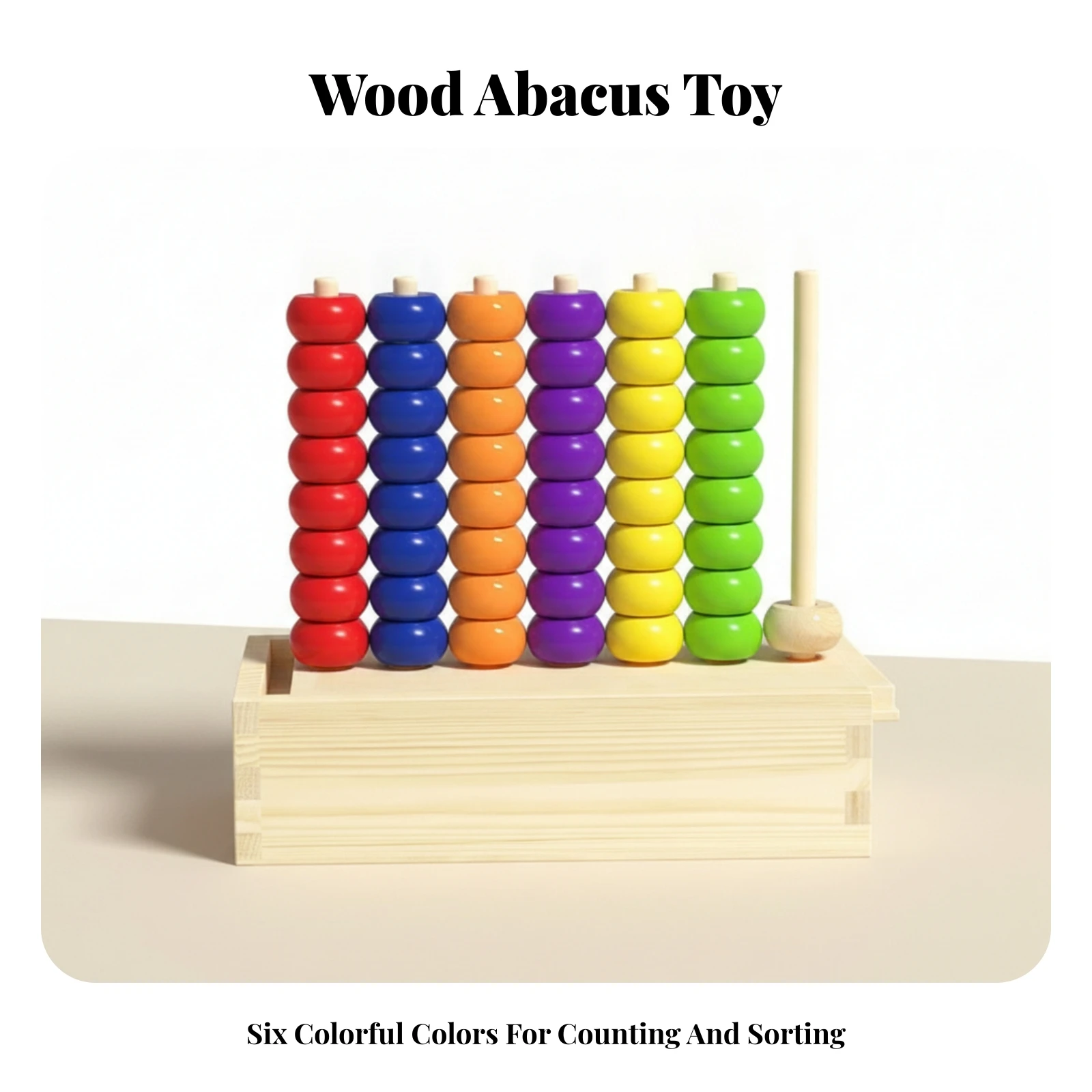 Wooden Abacus Screenwithout Educational Counting Toy Abacus with Wooden Rods Hands-on Math Manipulative Long-Lasting