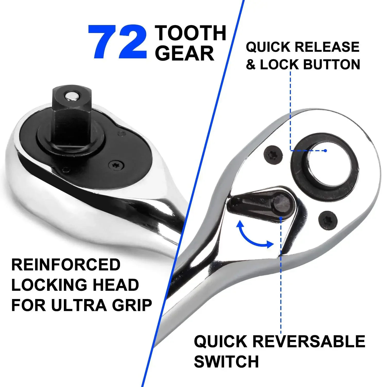 Telescopic ratchet socket wrench kit 72 tooth socket wrench 1/4 3/8 1/2 inch drive rotating ratchet reversible drive manual tool