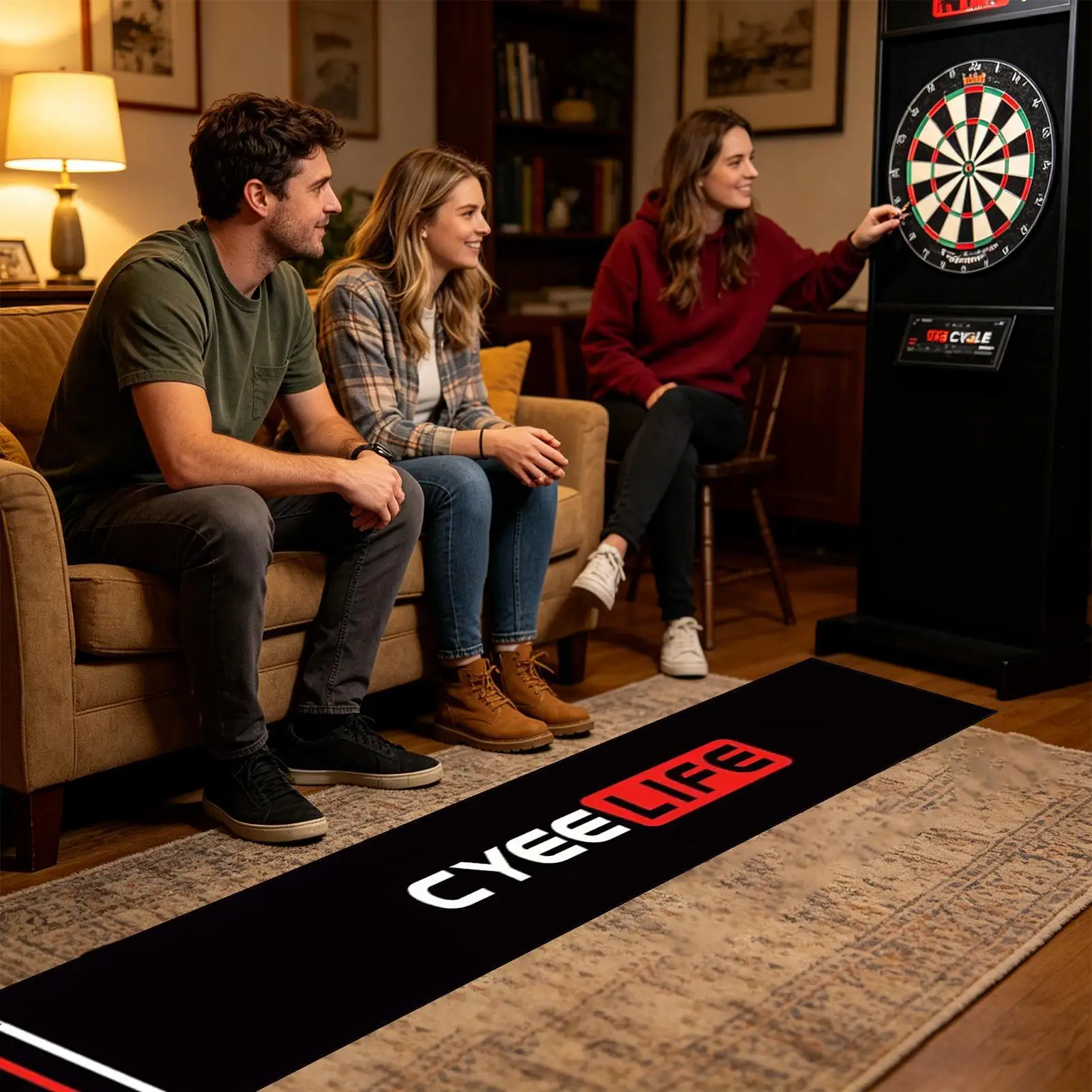 

Dart Rug Non-Slip Portable Floor Protection with Throw Line Protective Dart Mat for Game Room Recreation Center Sports Club