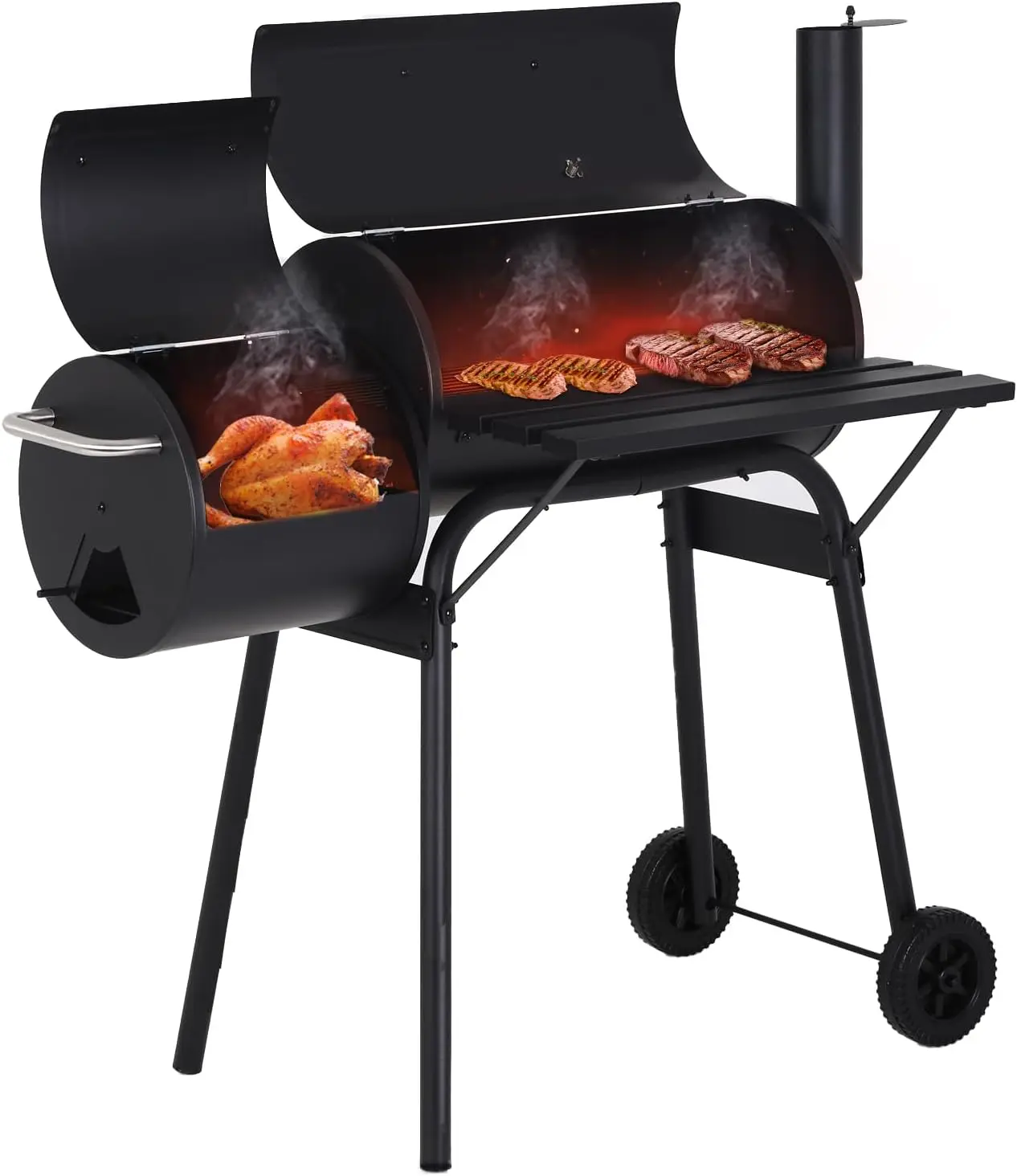 

Charcoal Grills 43-inch Outdoor Grill,Multiple People BBQ Grill with Double Grill Mesh Design,Smoker Grill for Camping