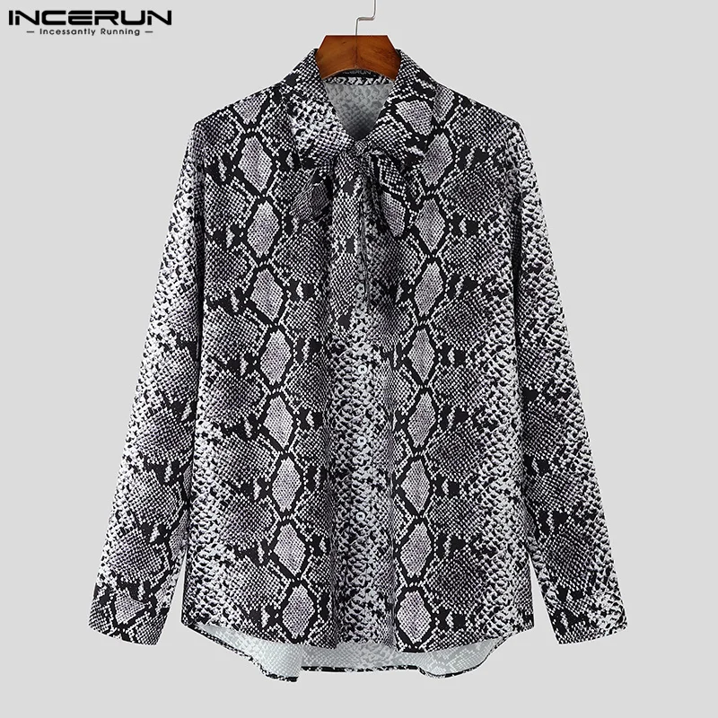 INCERUN Sexy New Men\'s Clothing Leopard Printed Design Shirts Casual Party Shows Male Hot Selling Long Sleeved Blouse S-5XL 2024