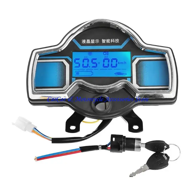

G5AD Universal Motorcycle LCD Meter 48V 60V 72V Compatibility Battery Level Speed Monitoring Gauges for Electric Tricycle