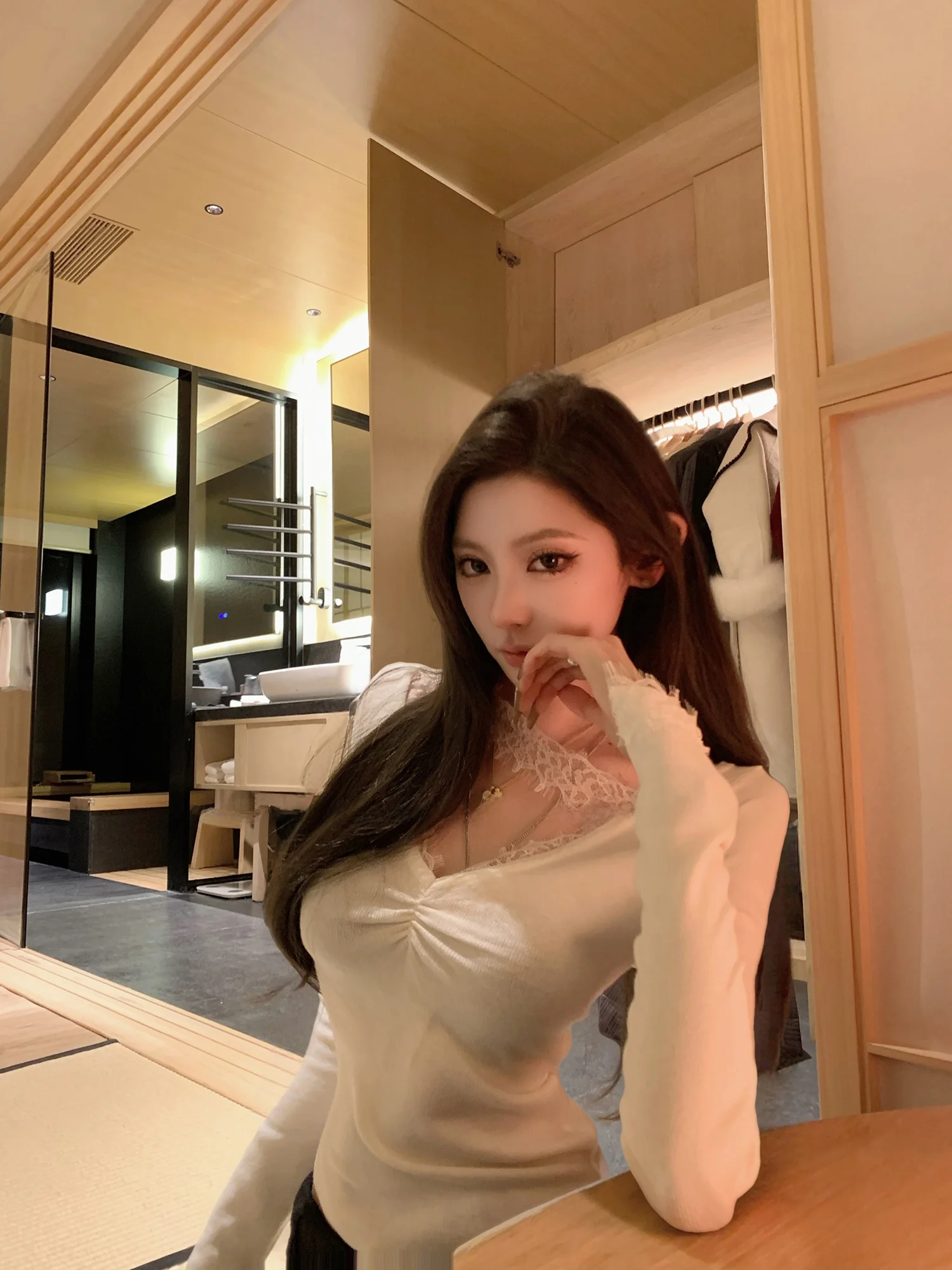 

F PROJECT Зимний топ Pure Desire с V-образным вырезом, сексуальный, с кружевной отделкой, женский, с цветочным узором, облегающий, из смесового полиэстера