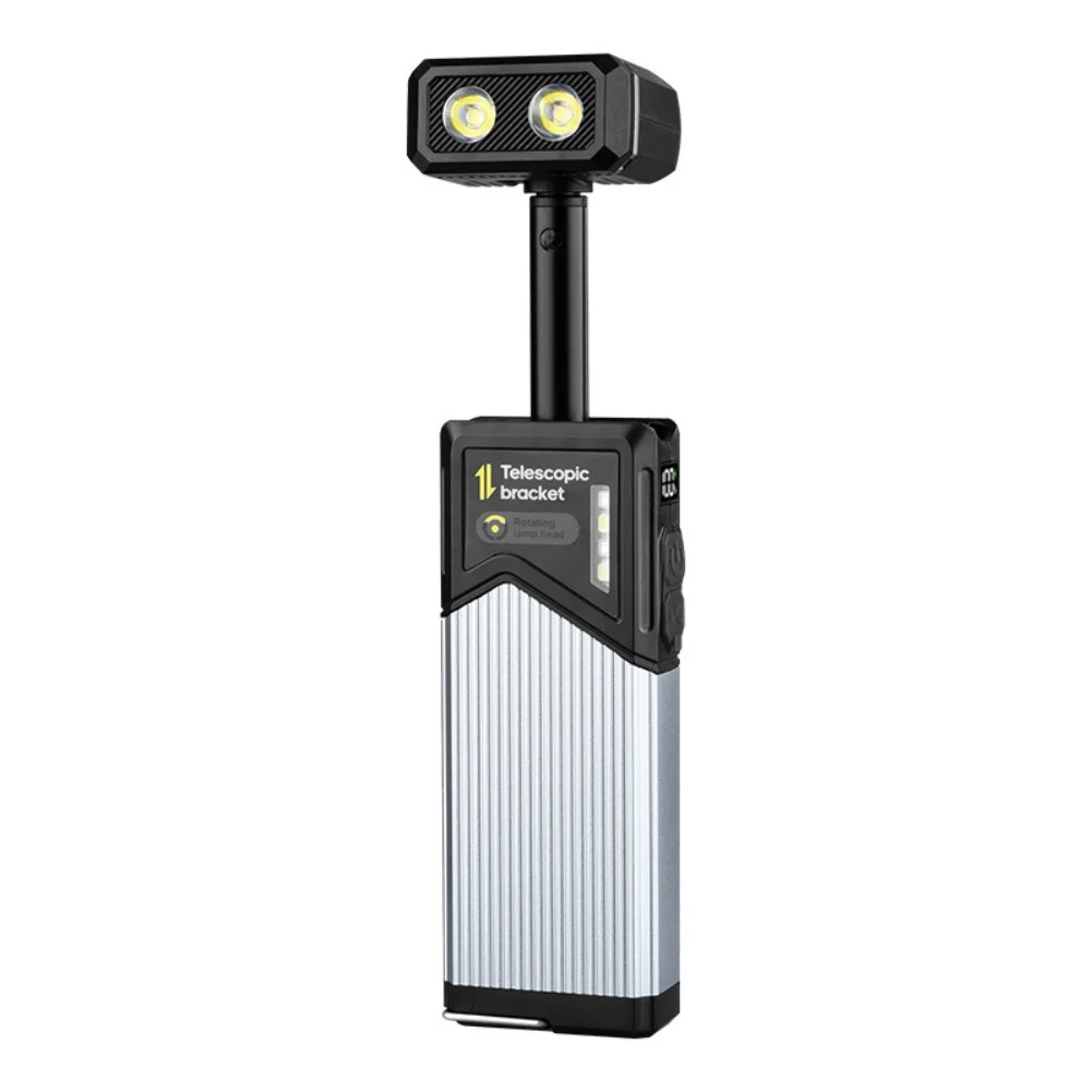 1pc Rechargeable Camping Light Telescopic LED Working Lights Rotatable Lamp Head Five Lighting Modes For Fishing Car Repair